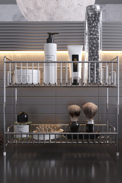 boz concept home Counter Top Shelf 2 Tiers Bathroom Organizer Kitchen Organizer Spice Rack