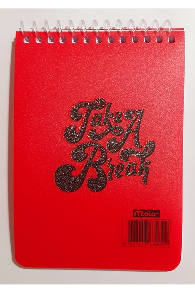 mcolor A6 50 Yap.Lined Notepad Plastic Cover Spiral Red