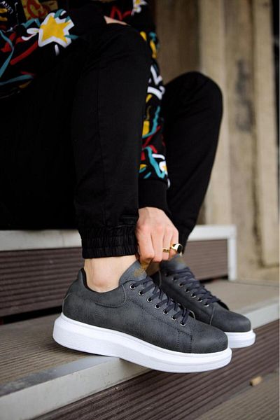 BZ Moda B044 BT Lace-Up Orthopedic Sole Ανδρικά αθλητικά παπούτσια γκρι