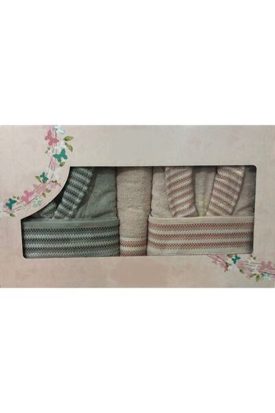 Taç Somon Taş Pure Cotton Aile Bornoz Seti Bornoz Takımı