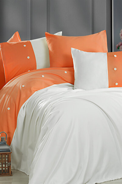 Evlen Home Collection Luna Satin Double Washable Special Design Duvet Cover S...