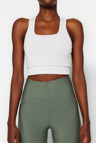 Trendyol Collection Gestrickter Sport-BH mit weißem Support/Shaper-Rücken-Detail und dickem Riemen TWOSS22SS0040