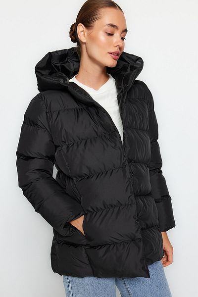 Trendyol Collection Black Hooded Water Repellent Puffer Jacket TWOAW24MO00236