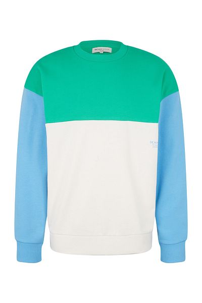 Tom Tailor Sweatshirt Pullover ohne Kapuze mit Color-Block