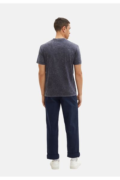 Tom Tailor T-Shirt Kurzarmshirt mit V-Ausschnitt, ausgewaschener Optik und Brusttasche