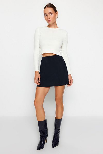 Trendyol Collection Темно-синій ШовДеталізований А-силуетСпідниця-формочка "Салоніки "Спідниця-ормаза TWOAW24ET00083