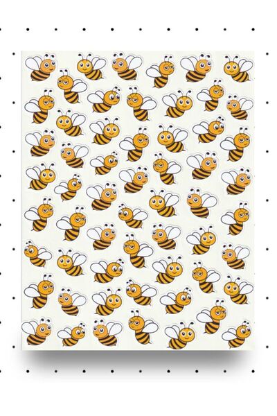 Genel Markalar Sevimli Arılar Sticker Seti Çalışkan Arı Ödül Etiketi Bal Arıs...