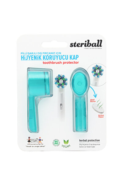 Steriball ŞARJLI VE PİLLİ DİŞ FIRÇALARI İÇİN HİJYENİK DİŞ FIRÇASI KORUMA KABI-2'Lİ TURKUAZ X 2