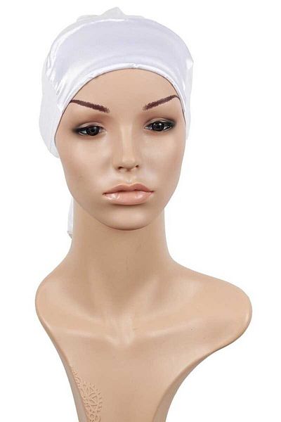 İklilEşarp Iklil Scarf Women's White Slip Satin Bonnet