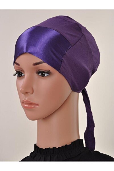 İklilEşarp وشاح نسائي من Iklil مصنوع من الساتان بلون البرقوق