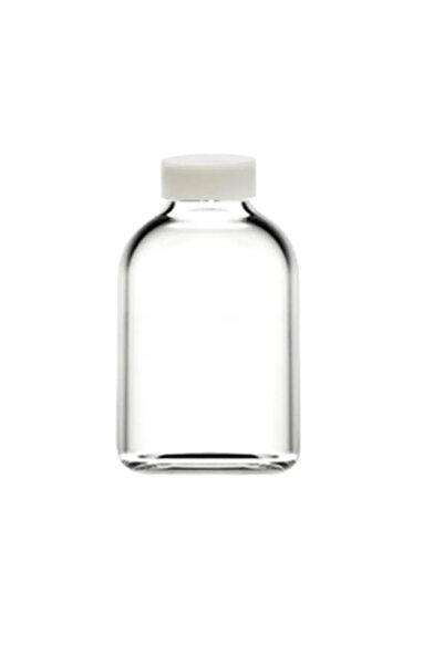 Juniberry Şeffaf Mini Cam Şişe 50ml Şişesi Mini Vazo Beyaz Kapaklı