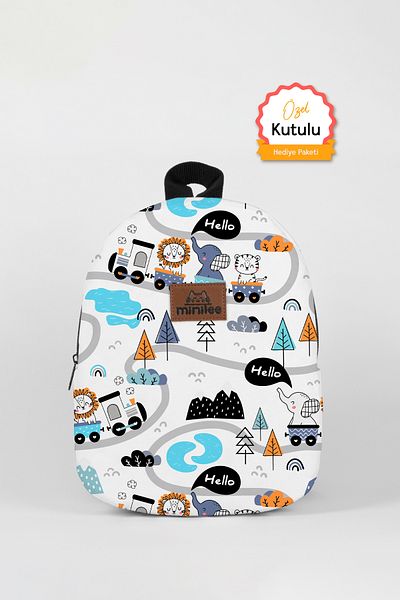 Minilee Cute Train Journey 0-8 Years - Nursery, Kindergarten Children's Backpack [with special Box]