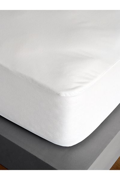 Juellhome ملاءة سرير من القطن الممشط باللون الأبيض مقاس 100 × 200 سم (بدون غطاء وسادة)