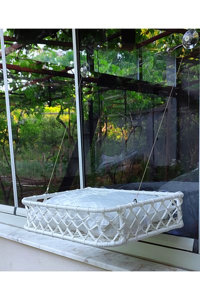 TASARYUM Cat Dog Glass Bed with Suction Cup Hammock Handcrafted