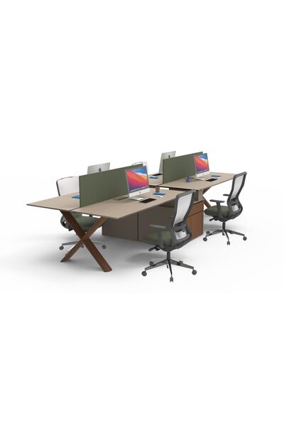 Çağın Ofis Mobilyaları Ofisimi WINO 160 CM DÖRTLÜ WIDE ETAJERLİ PERSONEL ÇALI...
