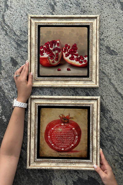 Oscar Stone Decor Çerçeveli Taş Duvar Dekoru Tablo 30x30cm 2'li Set (1104-476...