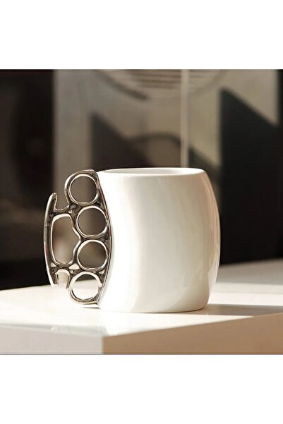 hediyeconcepti Căni de cafea Creative Knuckle din alamă 400 ml Porțelan ceram...