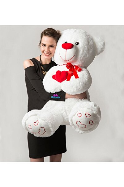 hediyecik Efsane Kalp Tutan Sevimli Peluş Ayıcık 100 Cm Sevgiliye Hediye