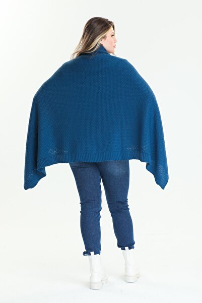 Ocean Petrol Blue Knitwear Shoulder Shawl