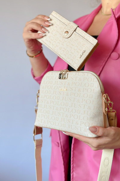 Just Polo حقيبة كتف نسائية متوسطة الحجم مكونة من 3 أقسام للموسم الجديد - 24 س...