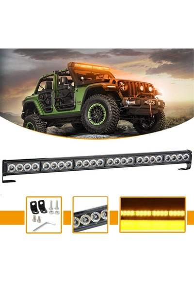 C9 Off Road Tepe Led Bar 12-24v Turuncu-turuncu Metal Gövde 120 Cm
