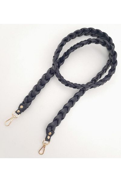 angel çanta aksesuar Τσάντα Angel από συνθετικό δέρμα Navy Blue - Μοντέλο πλεξίματος 135 cm, λαβή από ελαφρύ χρυσό μέταλλο