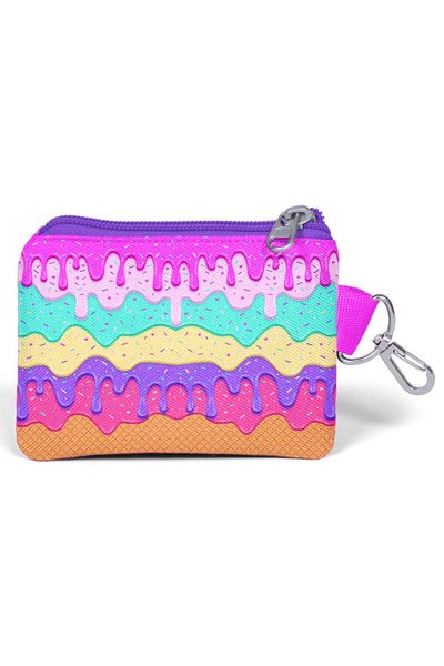 Coral High Colorful Ice Cream Patterned Coin Bag - Girl