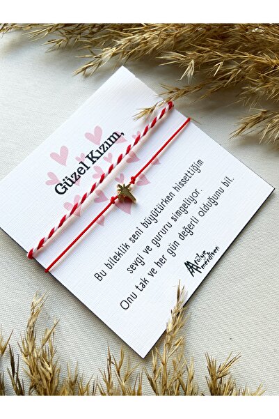 Atölye Merdiven مجموعة هدية لابنتي الجميلة من سوار النجمة الحمراء