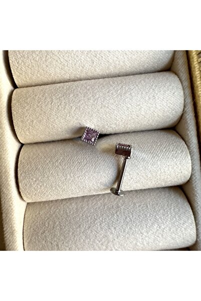 Okko Store Cerrahi Çelik Renkli Kare Tragus, Piercing