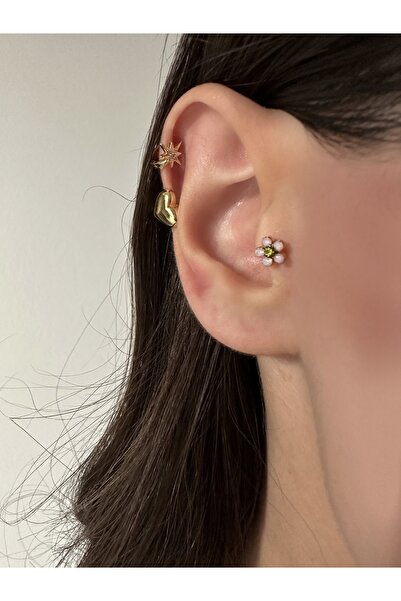 Okko Store Cerrahi Çelik Renkli Papatya Tragus, Piercing