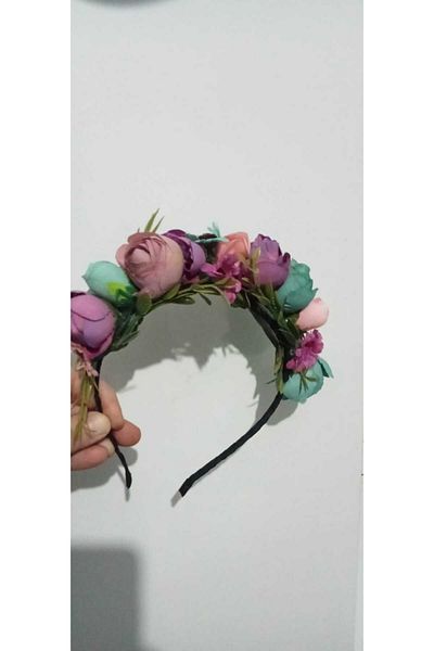 Sare Çocuk Giyim 3D Colorful Floral Handmade Bridal Crown