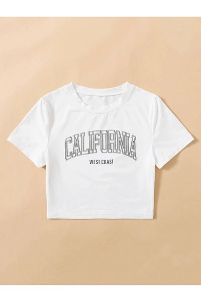 Jose Clothing ΓΥΝΑΙΚΕΙΑ ΛΕΥΚΗ ΕΚΠΤΩΜΕΝΗ ΚΟΝΤΟΜΑΝΙΚΗ ΣΤΟ ΣΩΜΑ OTURAN CROP TOP BABY TEE BLUZ