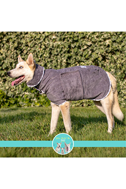 KÖPEK KURULAMA BORNOZU GRİ