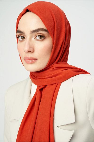 Modakaşmir Orange Cotton Shawl