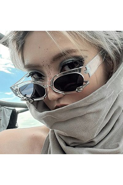 Goldmine Unisex Snake Detailed Snake Sunglasses Transparent - Black