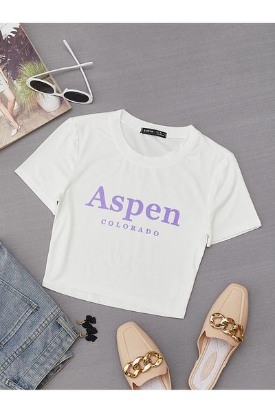 Jose Clothing ΓΥΝΑΙΚΕΙΑ ΛΕΥΚΗ ΕΚΠΤΩΜΕΝΗ ΚΟΝΤΟΜΑΝΙΚΗ ΣΤΟ ΣΩΜΑ OTURAN CROP TOP BABY TEE BLUZ