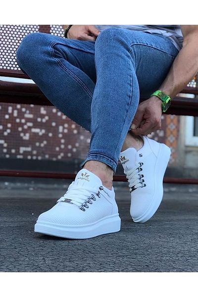 BZ Moda B047 Ανδρικά αθλητικά παπούτσια με ορθοπεδική σόλα BT Lace-Up Λευκά