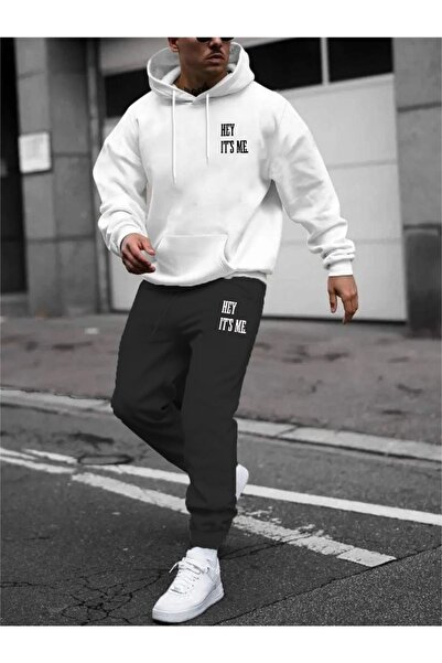 MYDARKSTYLE MEN'S HEY IT S ME PRINTED OVERSIZE SWEATSHIRT TRACKSUIT