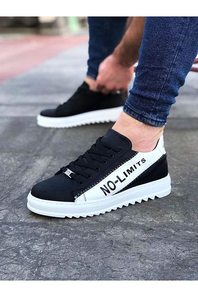 BZ Moda B027 BT Lace Up Ortopedic Talpă No Limits Pantofi pentru bărbați Negru/Alb