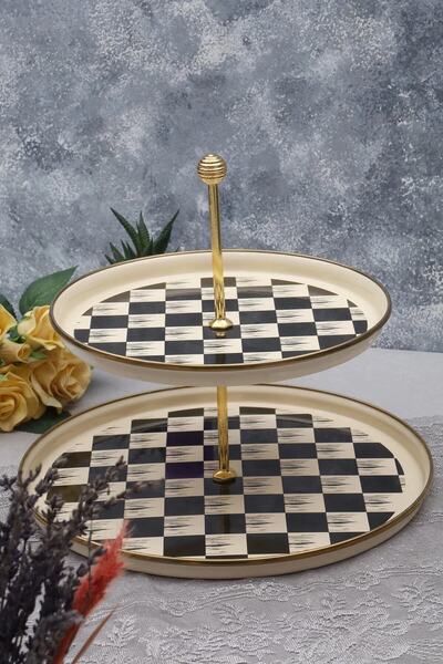 Genel Markalar Arw Truva Dama Desenli 2 Katlı Kurabiyelik