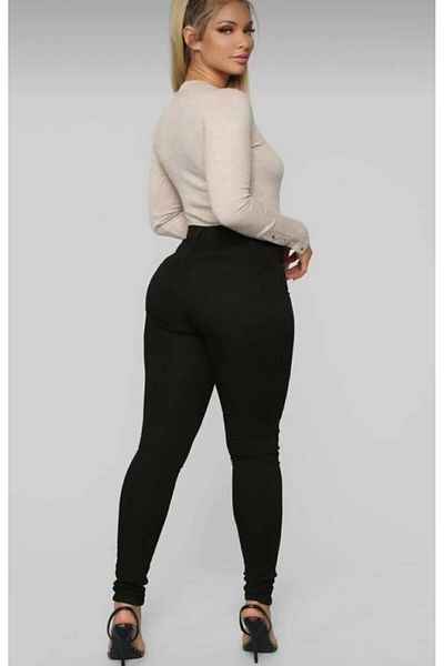 sinembutik Women's Plus Size Black Skinny Recovery Jeans