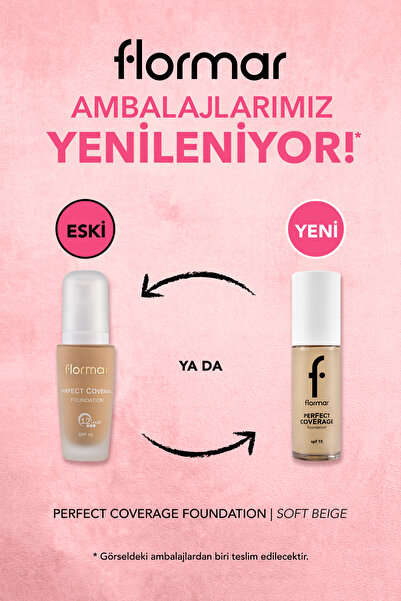 Flormar Perfect Coverage Yüksek Pigmentli & Yarı Parlak Bitişli SPF15 Fondöten
