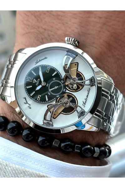 Fiesta Automatic (without battery) Steel Strap (Does not tarnish or fade) Luxury Silver Color Women's Wristwatch
