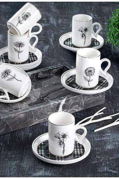 ACAR Octavia Set of 6 Coffee Cups - 90 ml