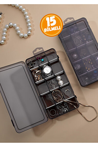 WAPPA منظم صندوق المجوهرات ذو 15 حجرة قابل للتعديل مع منظم الغطاء