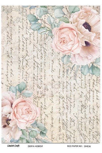 LİNEART 29X42Cm Brass Decopage Paper - No:Dhe36