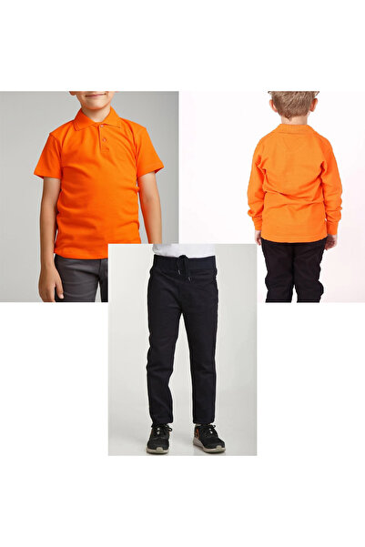 FATELLA Pantaloni cu talie elastică pentru școală pentru copii unisex - trico...