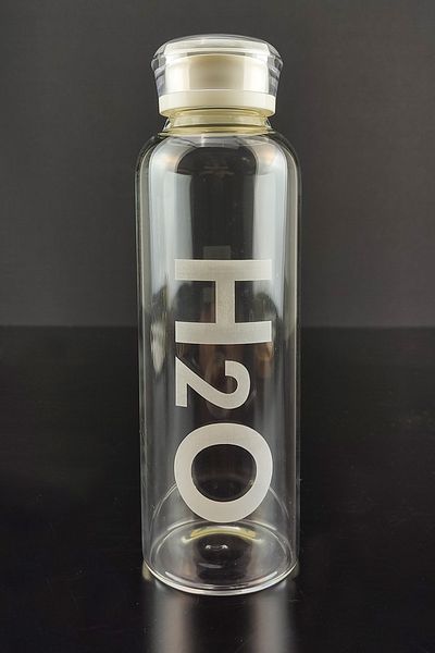 Digithome H2o 500 مل قارورة زجاجية رفيعة من البورسليكات باللون الأبيض - H2o81462 C1-1-18
