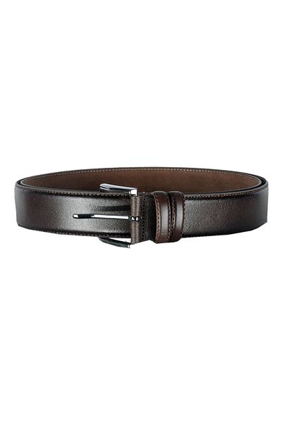 ModeXL Ζώνη Mode XL 4 cm Απλό Διπλό Δέρμα 4078 Καφέ