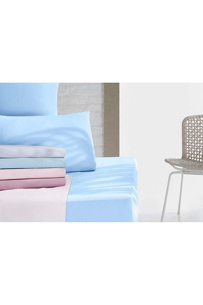 Menderes Home وسادة مزدوجة من مجموعة Ranforce Blue Cotton